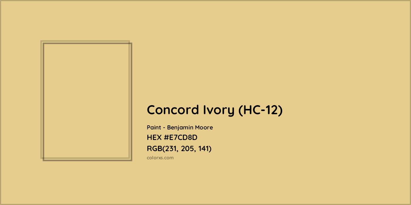 HEX #E7CD8D Concord Ivory (HC-12) Paint Benjamin Moore - Color Code