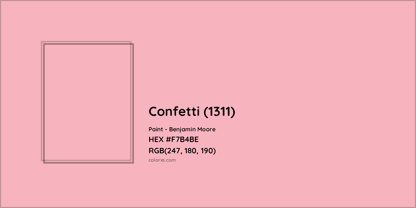 HEX #F7B4BE Confetti (1311) Paint Benjamin Moore - Color Code