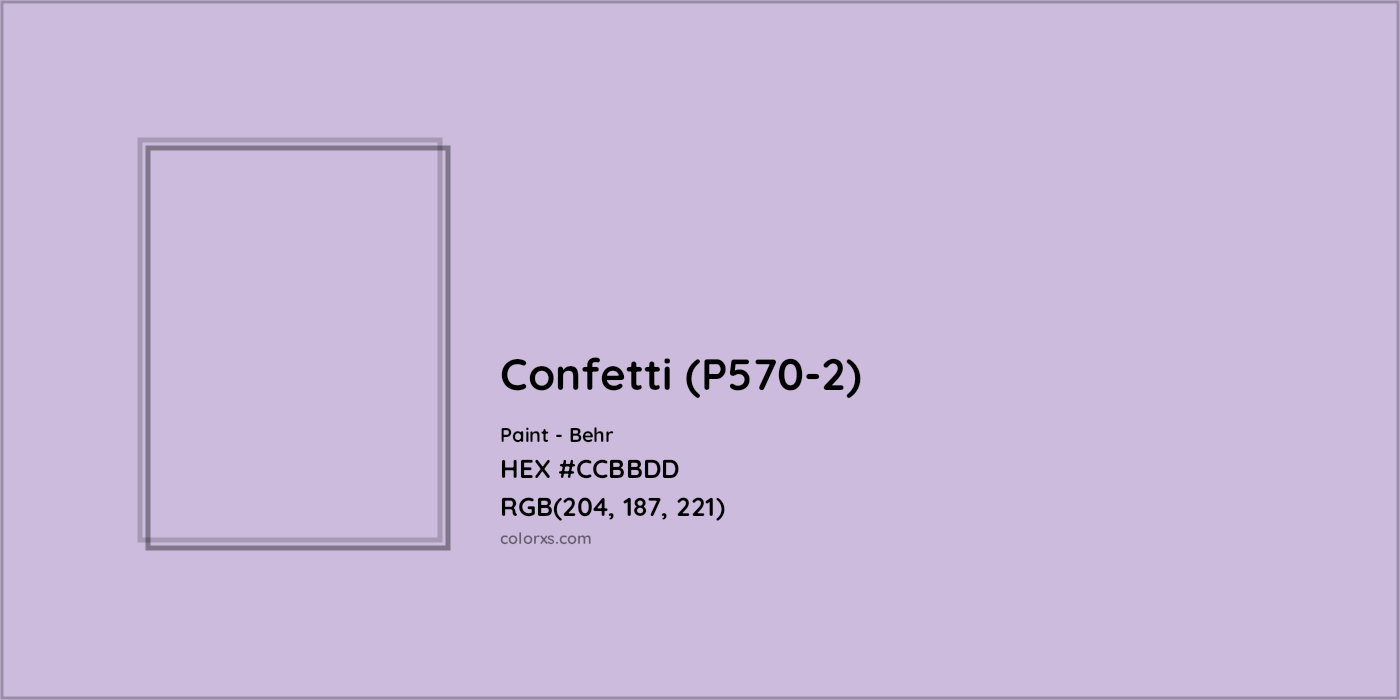 HEX #CCBBDD Confetti (P570-2) Paint Behr - Color Code