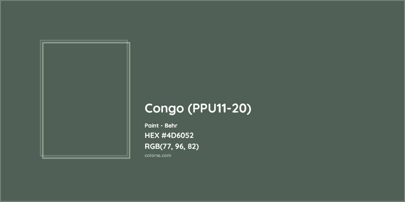 HEX #4D6052 Congo (PPU11-20) Paint Behr - Color Code