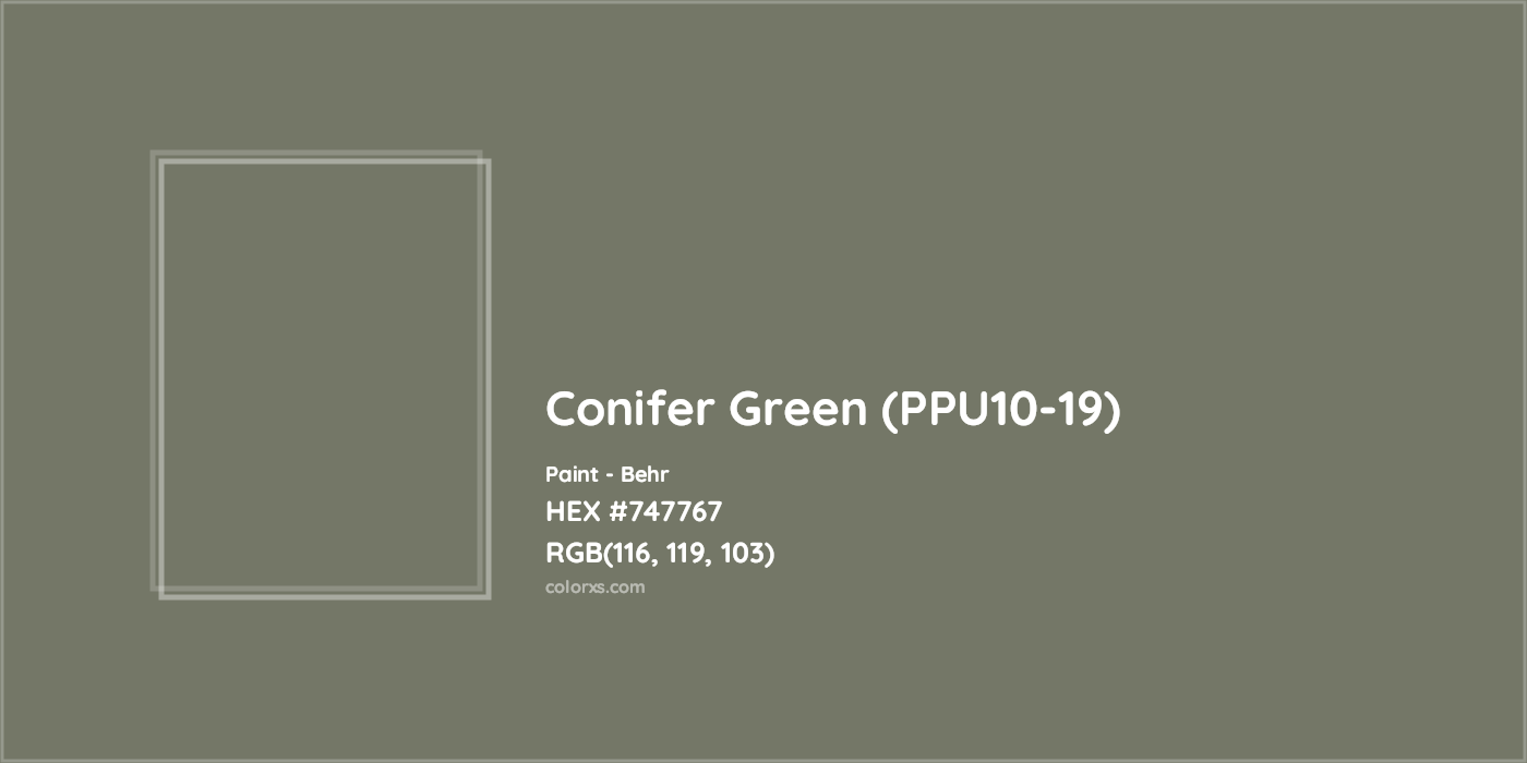 HEX #747767 Conifer Green (PPU10-19) Paint Behr - Color Code