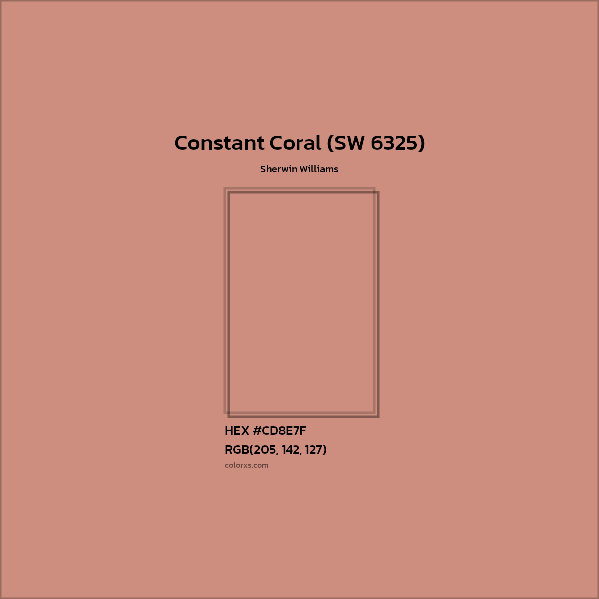 HEX #CD8E7F Constant Coral (SW 6325) Paint Sherwin Williams - Color Code