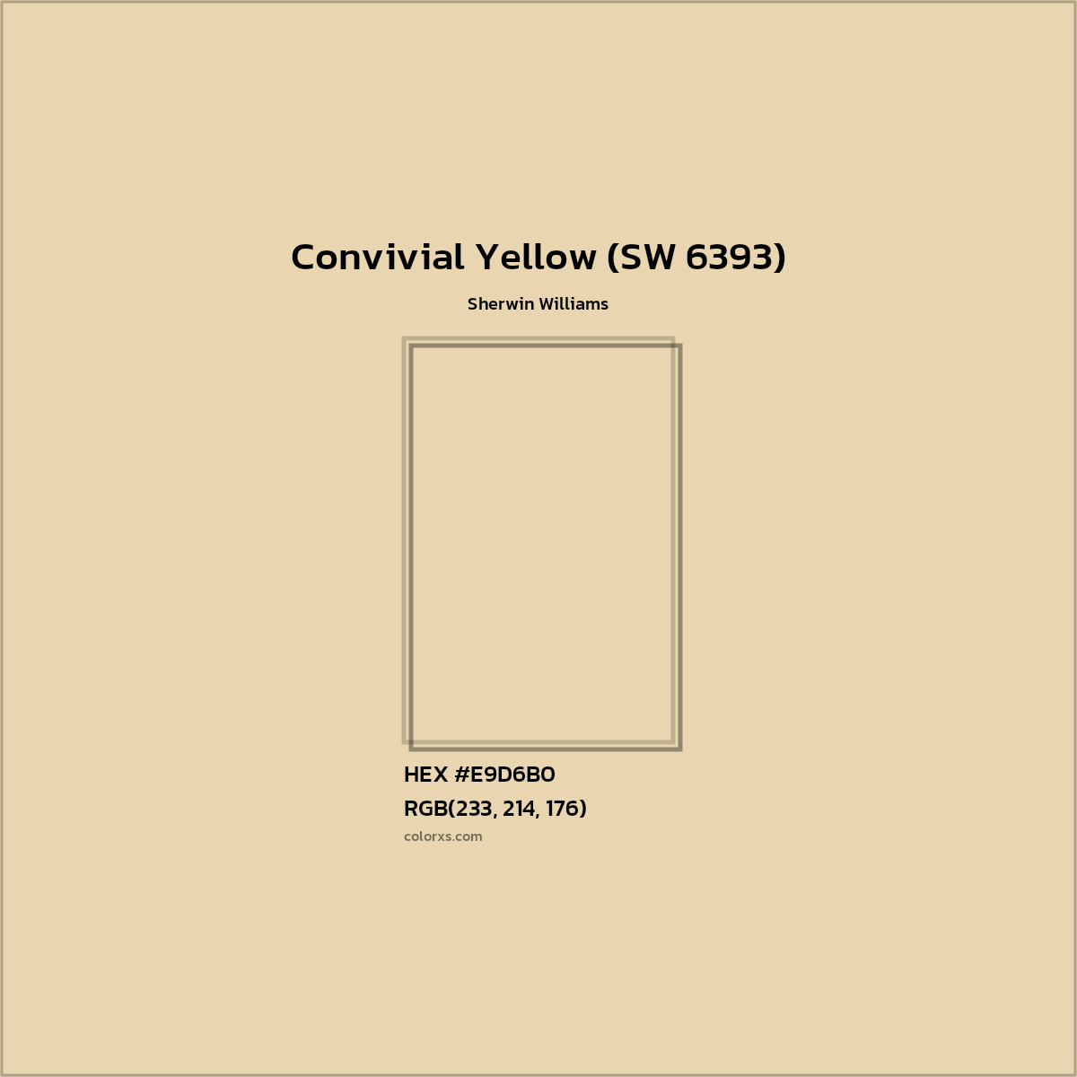 HEX #E9D6B0 Convivial Yellow (SW 6393) Paint Sherwin Williams - Color Code