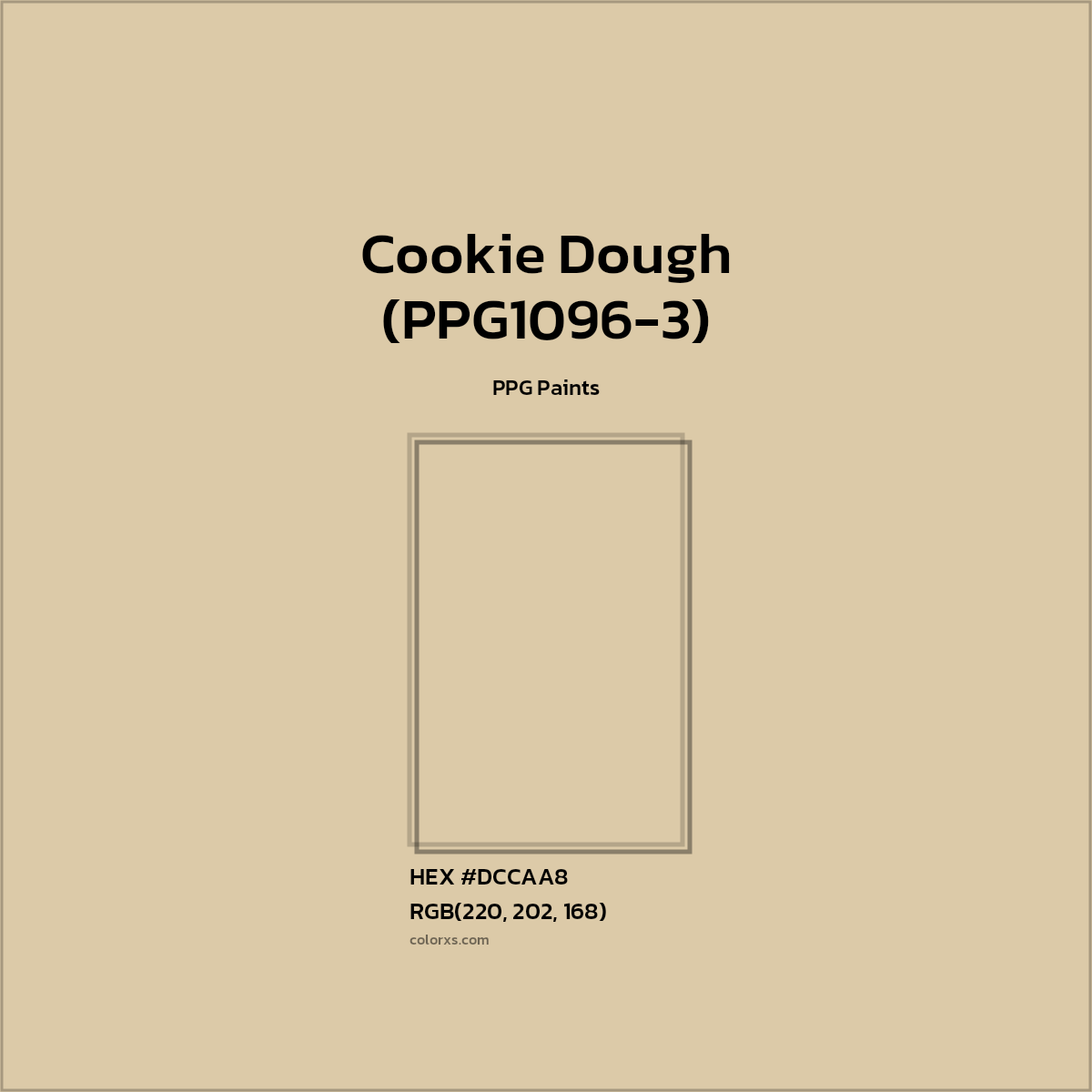 HEX #DCCAA8 Cookie Dough (PPG1096-3) Paint PPG Paints - Color Code