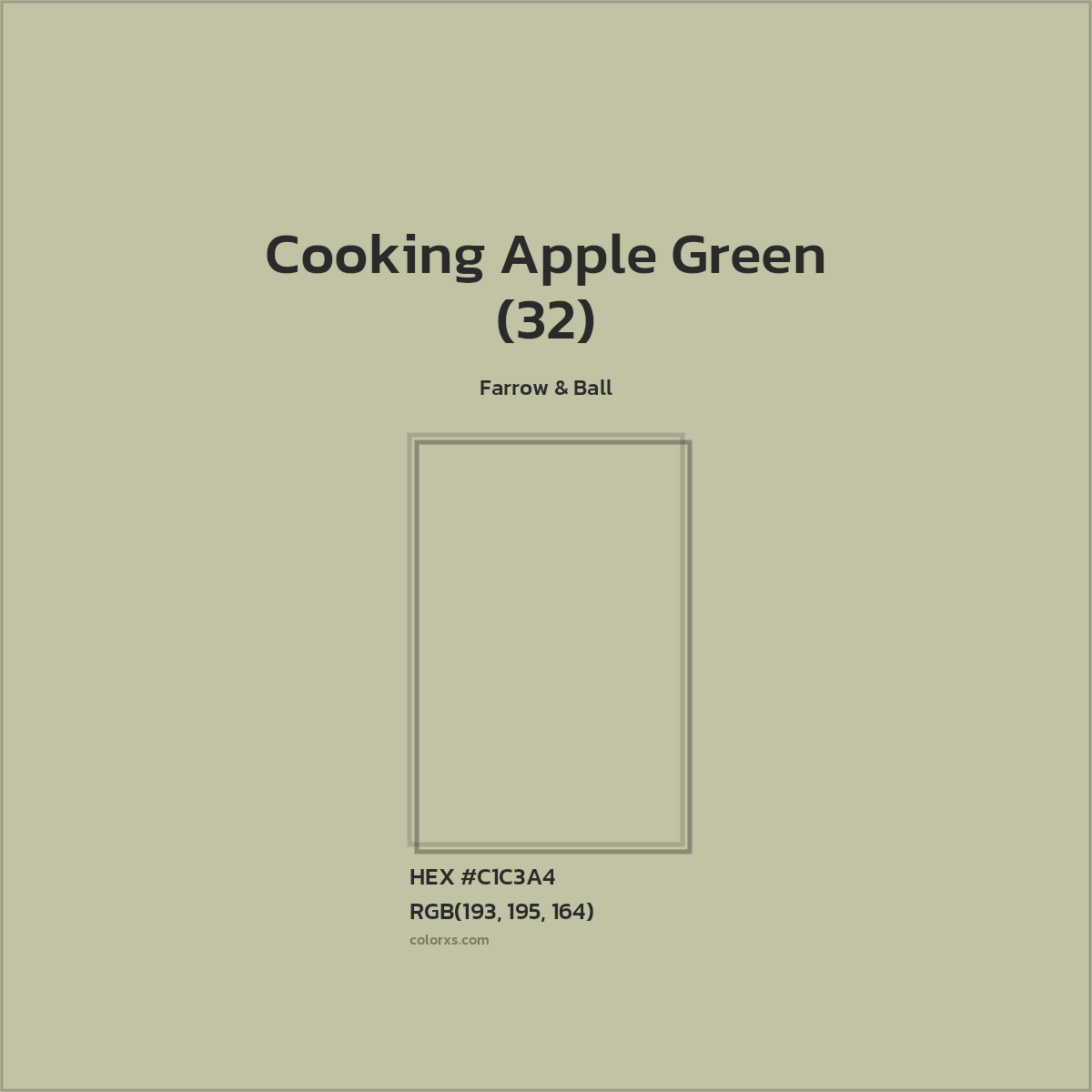 HEX #C1C3A4 Cooking Apple Green (32) Paint Farrow & Ball - Color Code