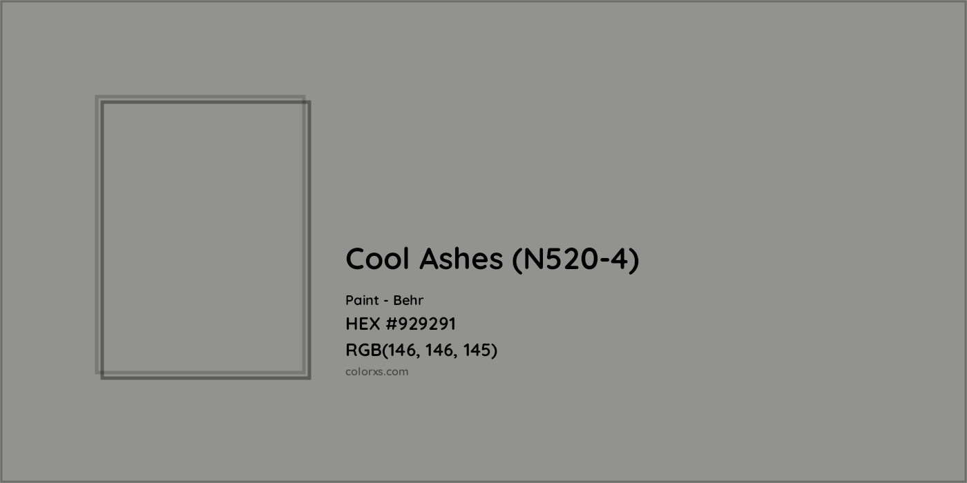 HEX #929291 Cool Ashes (N520-4) Paint Behr - Color Code