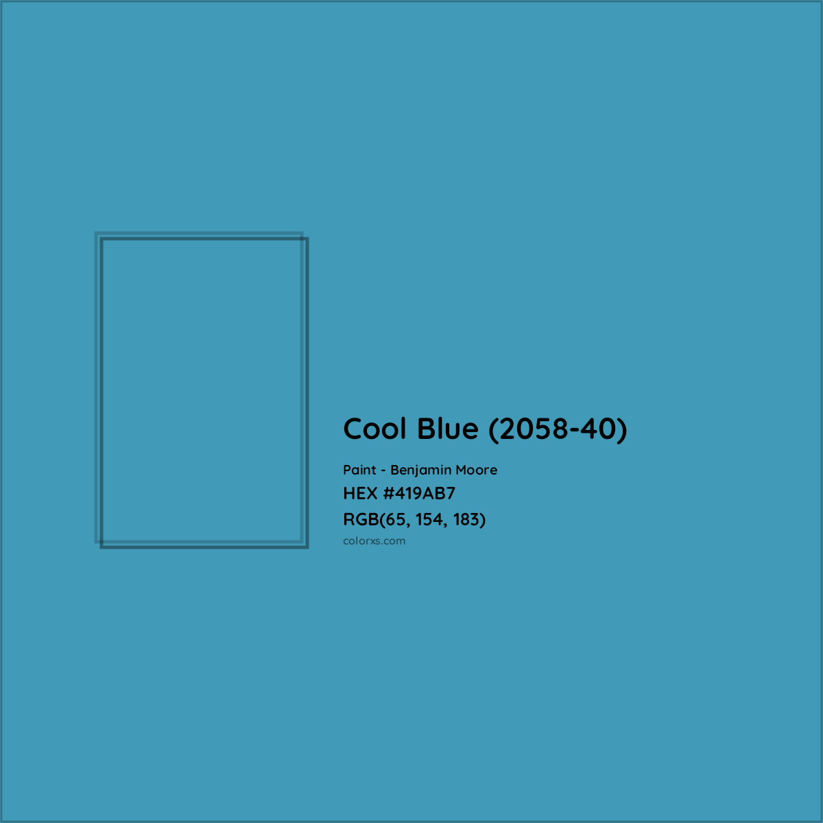 HEX #419AB7 Cool Blue (2058-40) Paint Benjamin Moore - Color Code