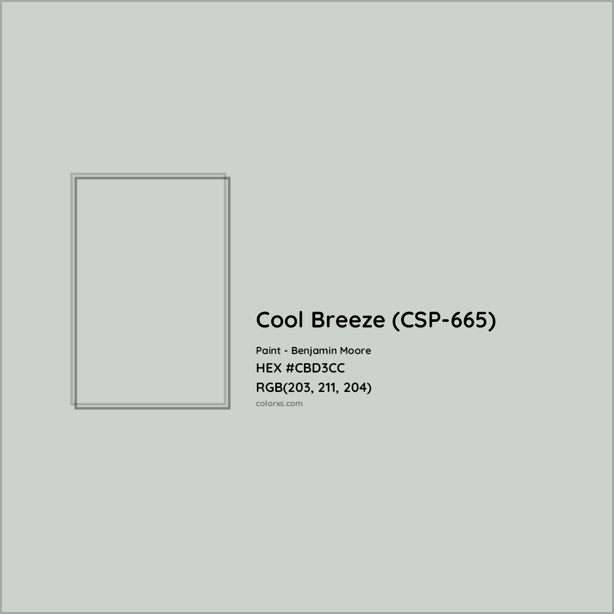 HEX #CBD3CC Cool Breeze (CSP-665) Paint Benjamin Moore - Color Code