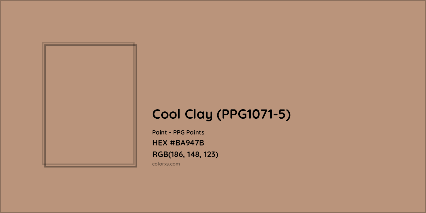 HEX #BA947B Cool Clay (PPG1071-5) Paint PPG Paints - Color Code