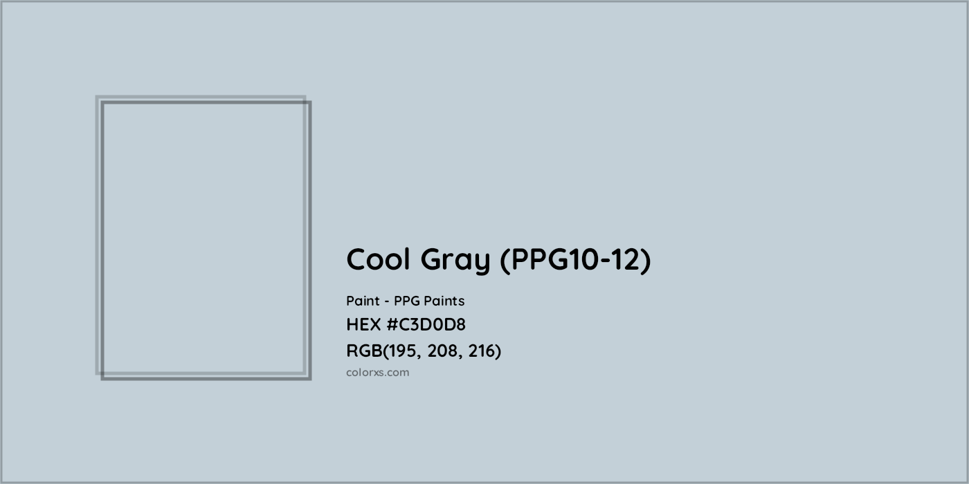 HEX #C3D0D8 Cool Gray (PPG10-12) Paint PPG Paints - Color Code