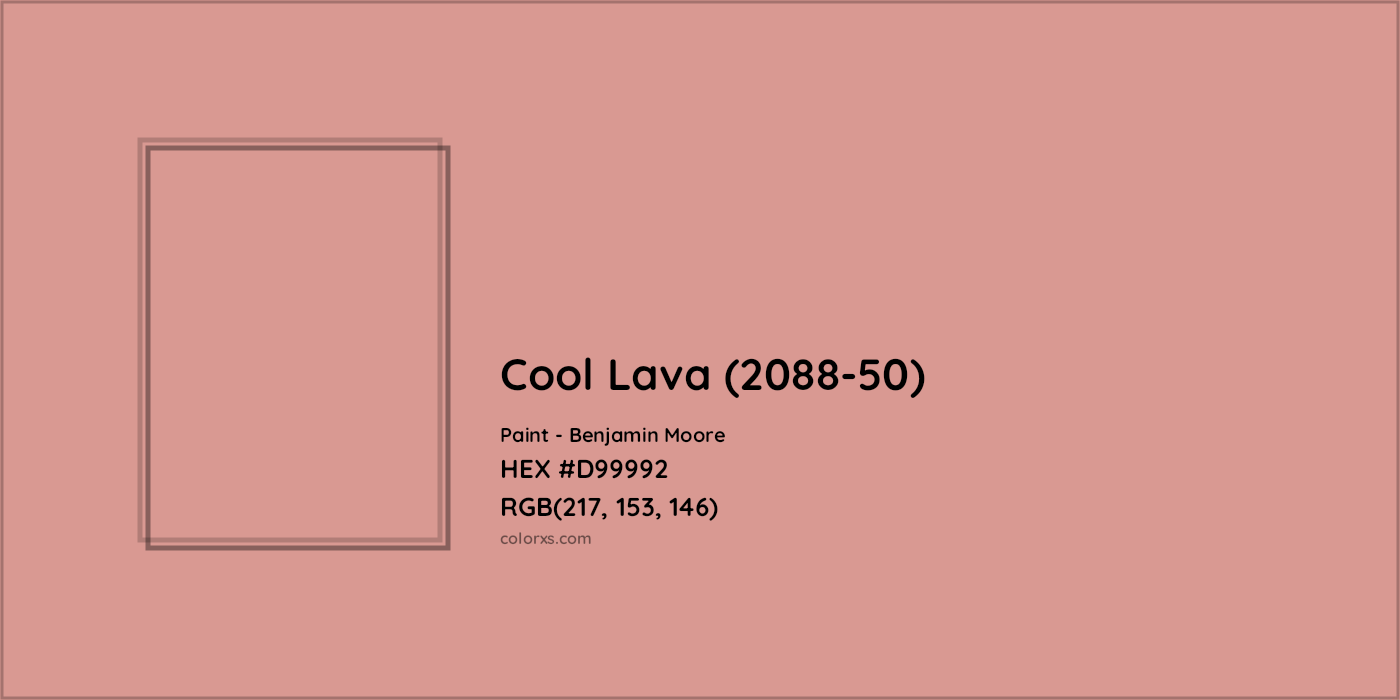 HEX #D99992 Cool Lava (2088-50) Paint Benjamin Moore - Color Code