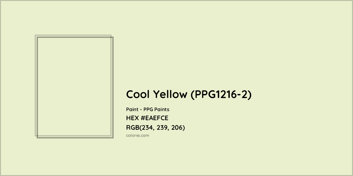 HEX #EAEFCE Cool Yellow (PPG1216-2) Paint PPG Paints - Color Code