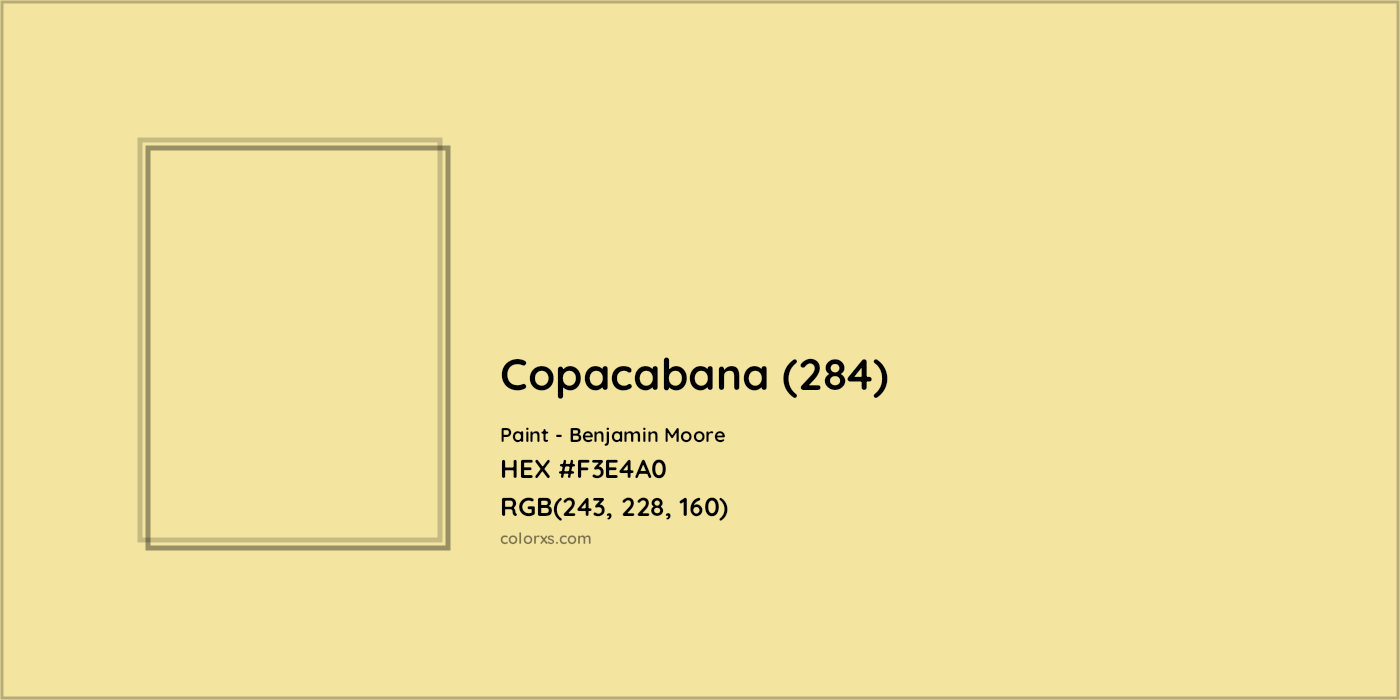 HEX #F3E4A0 Copacabana (284) Paint Benjamin Moore - Color Code