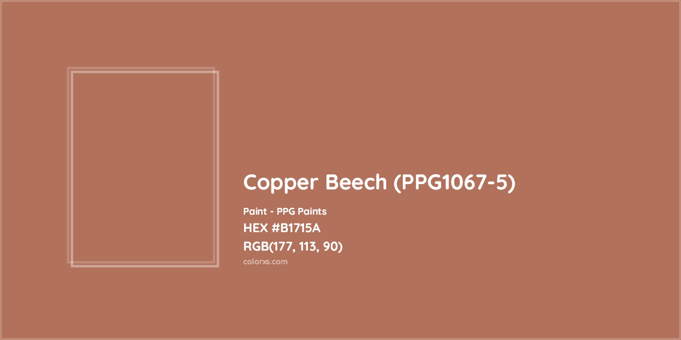 HEX #B1715A Copper Beech (PPG1067-5) Paint PPG Paints - Color Code