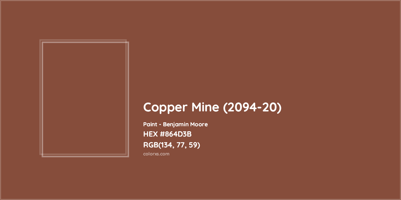 HEX #864D3B Copper Mine (2094-20) Paint Benjamin Moore - Color Code