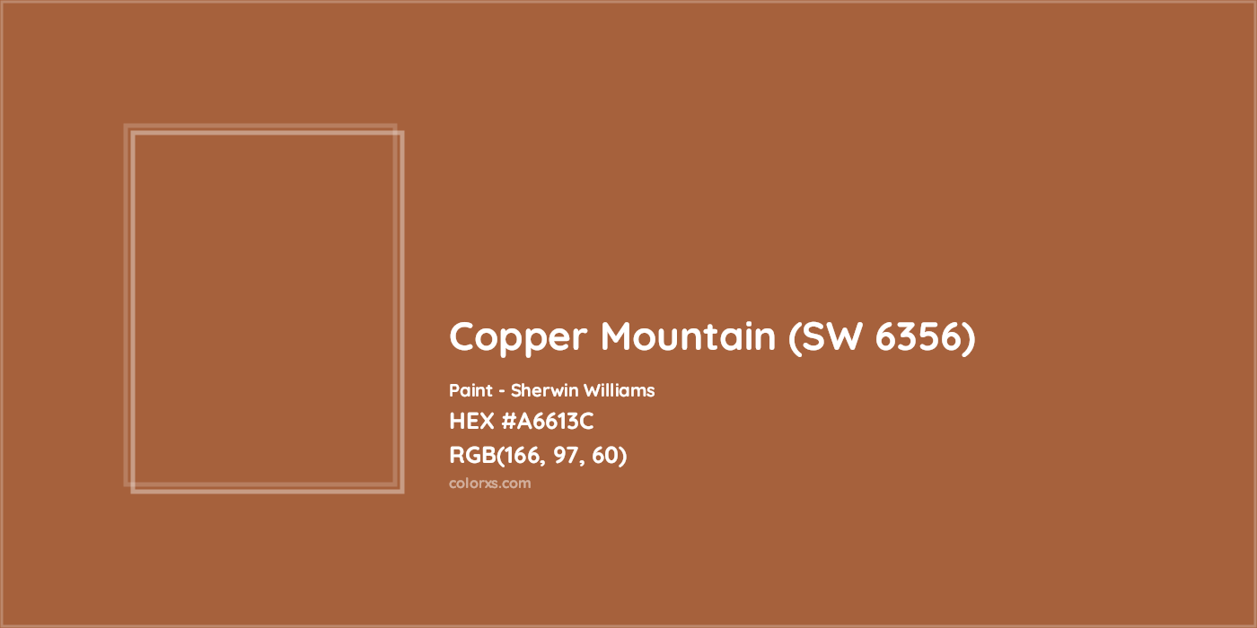 HEX #A6613C Copper Mountain (SW 6356) Paint Sherwin Williams - Color Code