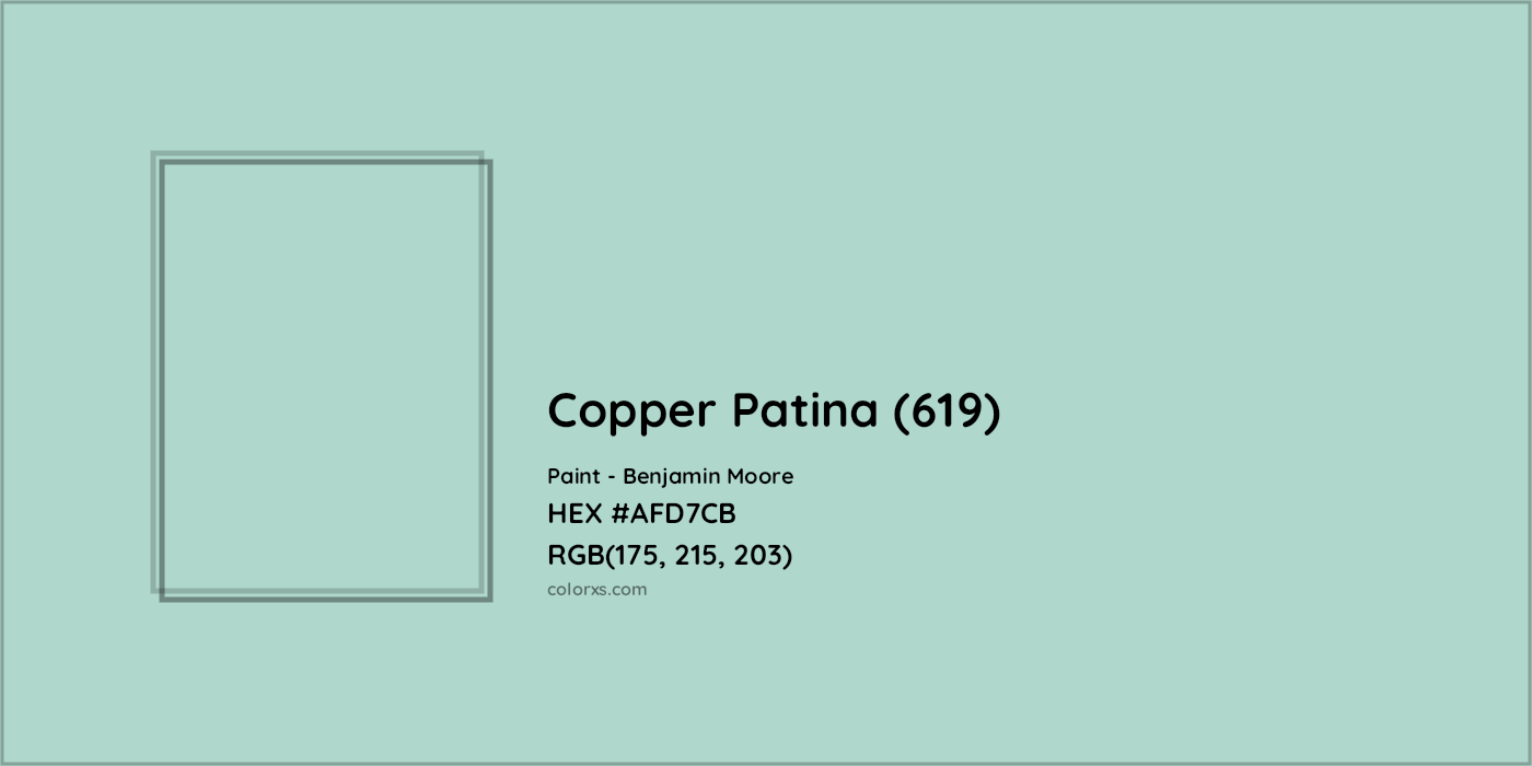 HEX #AFD7CB Copper Patina (619) Paint Benjamin Moore - Color Code
