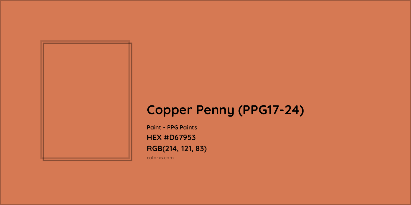HEX #D67953 Copper Penny (PPG17-24) Paint PPG Paints - Color Code