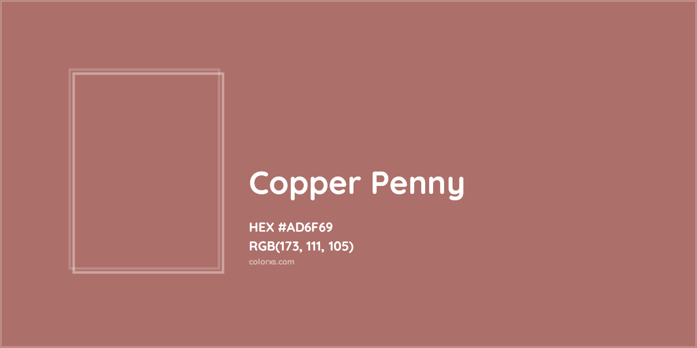 HEX #AD6F69 Copper Penny Color - Color Code
