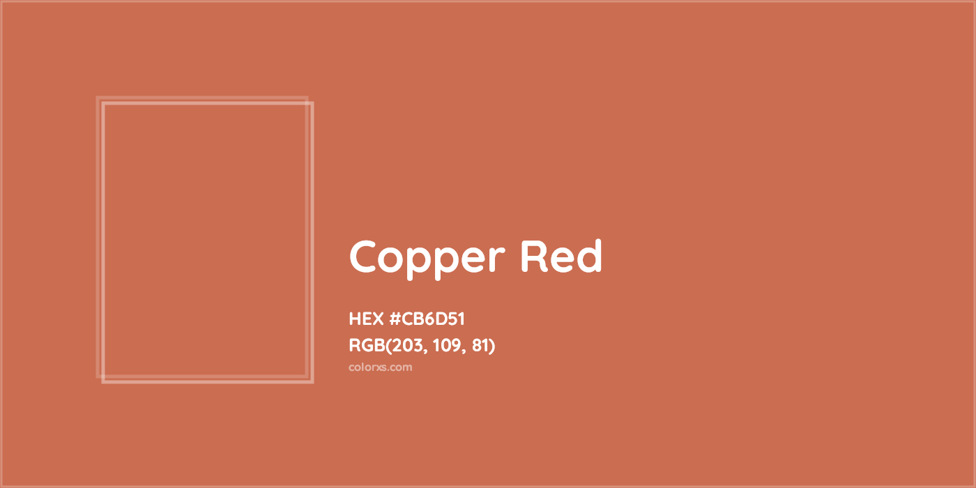 HEX #CB6D51 Copper Red Color - Color Code