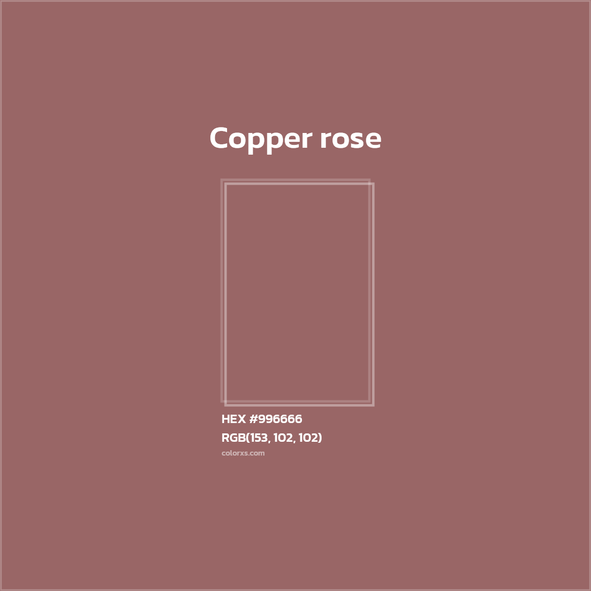 HEX #996666 Copper rose Color - Color Code