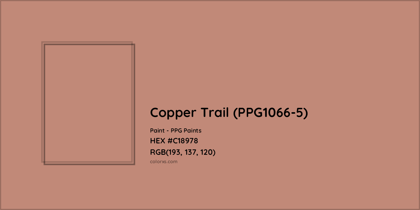 HEX #C18978 Copper Trail (PPG1066-5) Paint PPG Paints - Color Code