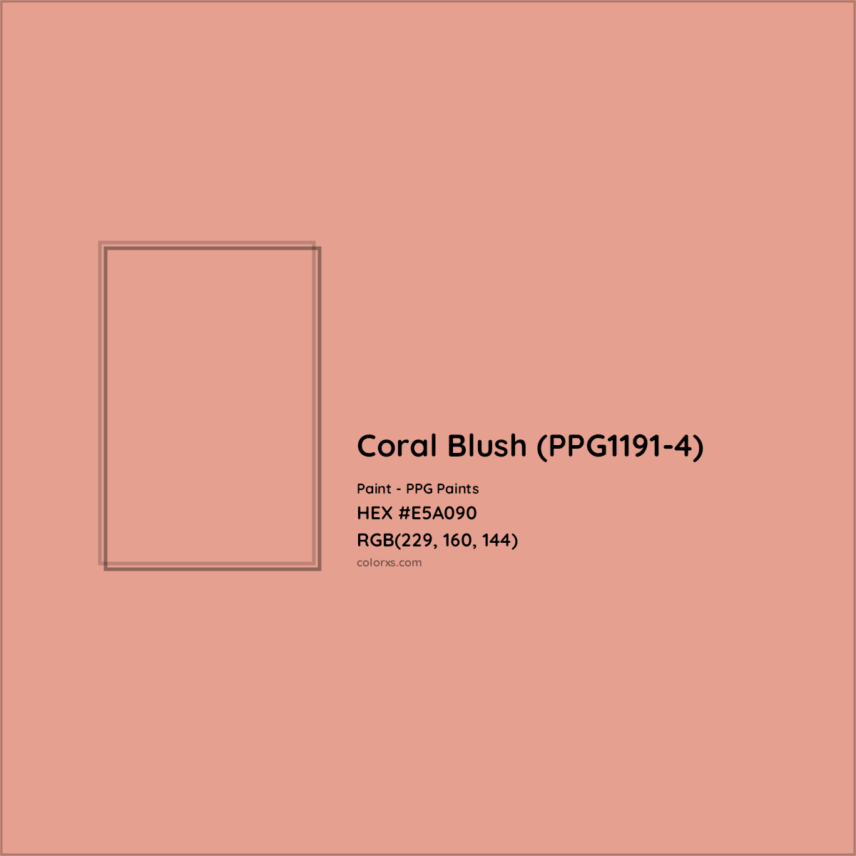 HEX #E5A090 Coral Blush (PPG1191-4) Paint PPG Paints - Color Code