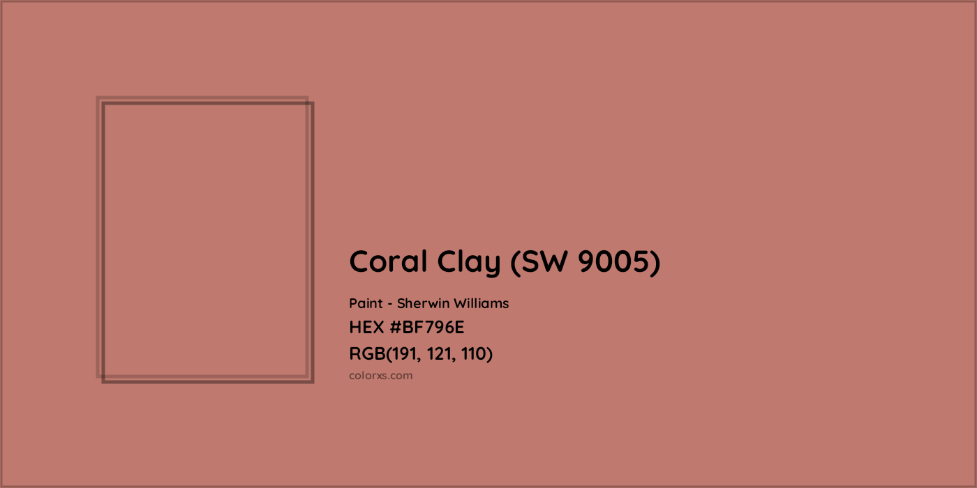 HEX #BF796E Coral Clay (SW 9005) Paint Sherwin Williams - Color Code