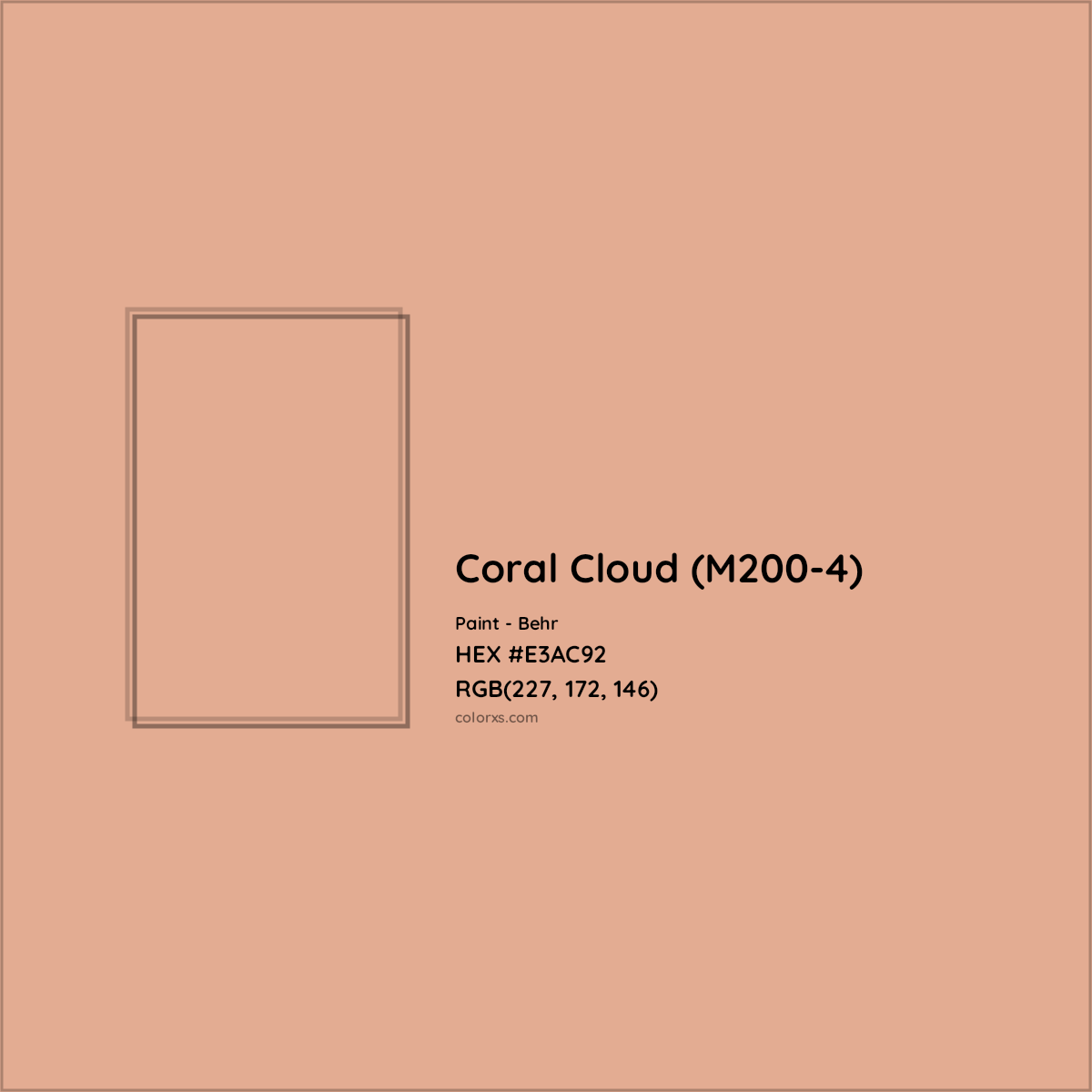 HEX #E3AC92 Coral Cloud (M200-4) Paint Behr - Color Code