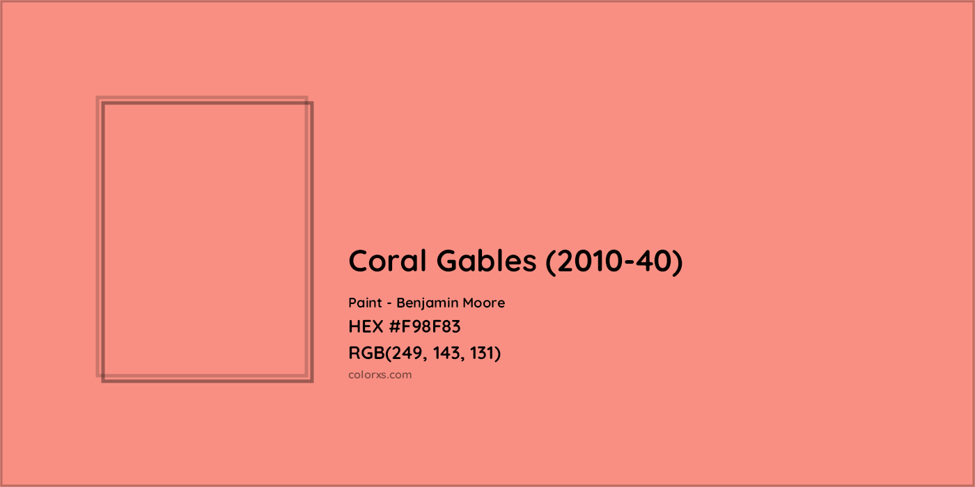 HEX #F98F83 Coral Gables (2010-40) Paint Benjamin Moore - Color Code