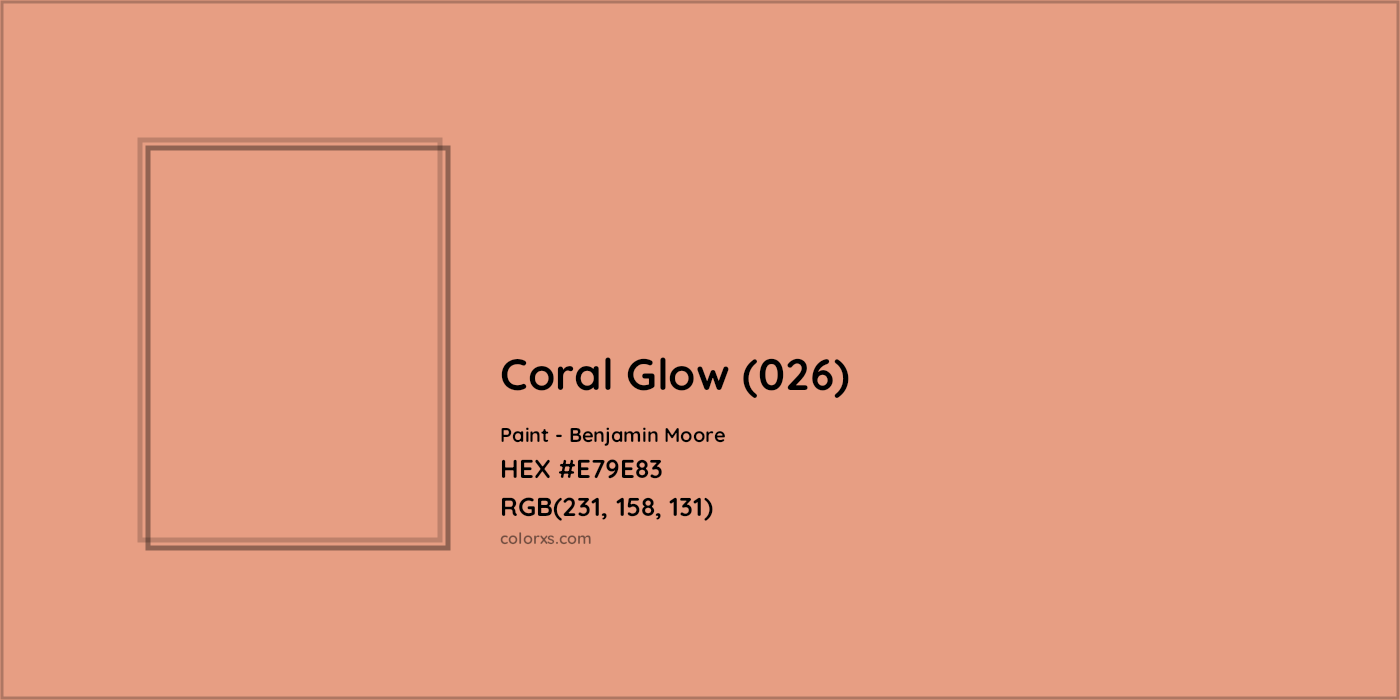 HEX #E79E83 Coral Glow (026) Paint Benjamin Moore - Color Code