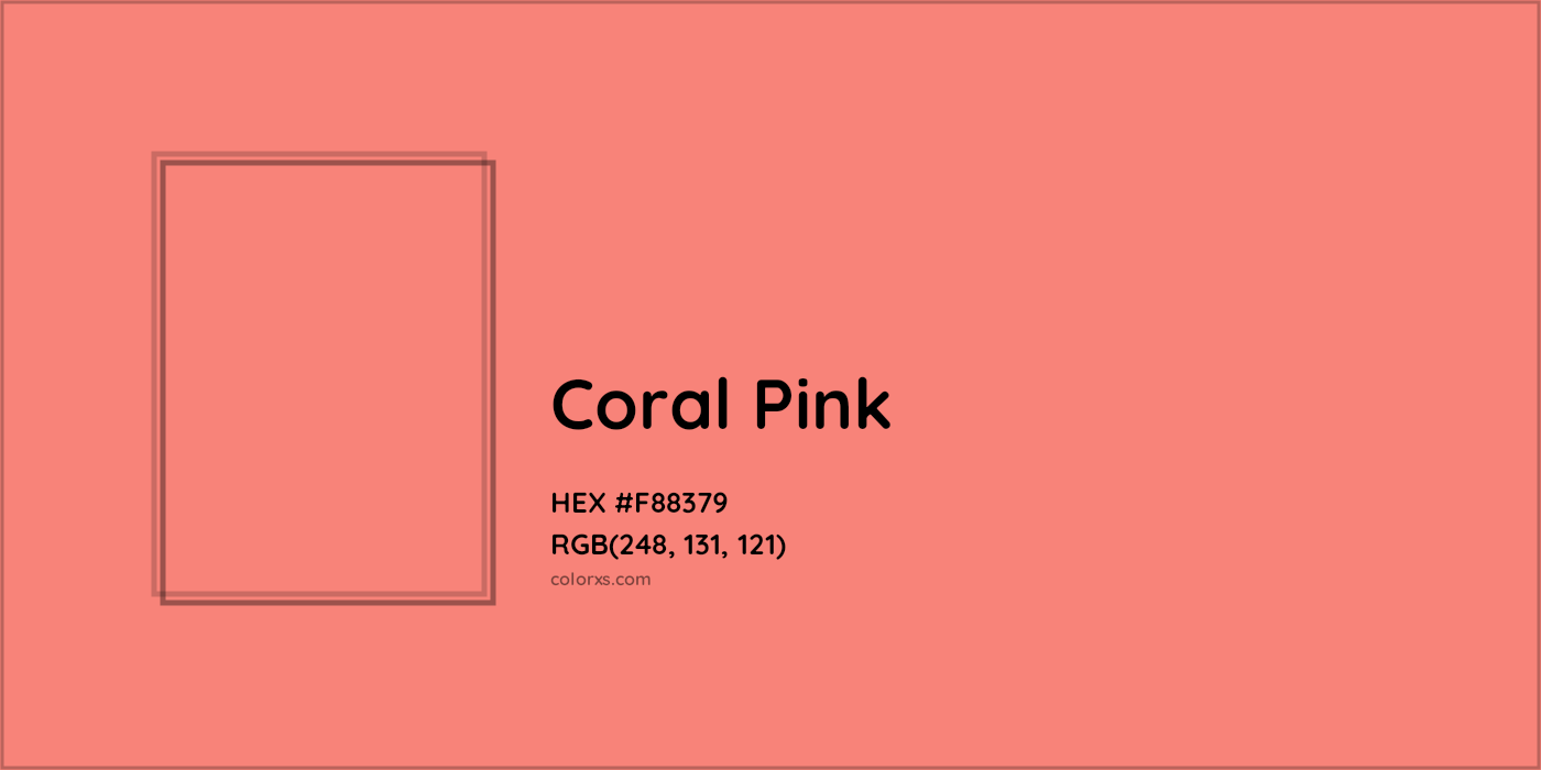 HEX #F88379 Coral Pink Color - Color Code