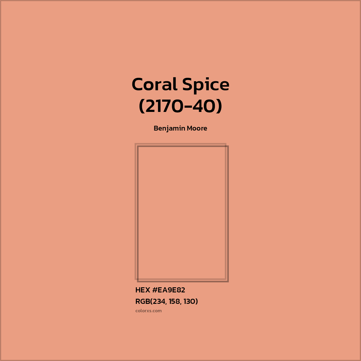 HEX #EA9E82 Coral Spice (2170-40) Paint Benjamin Moore - Color Code
