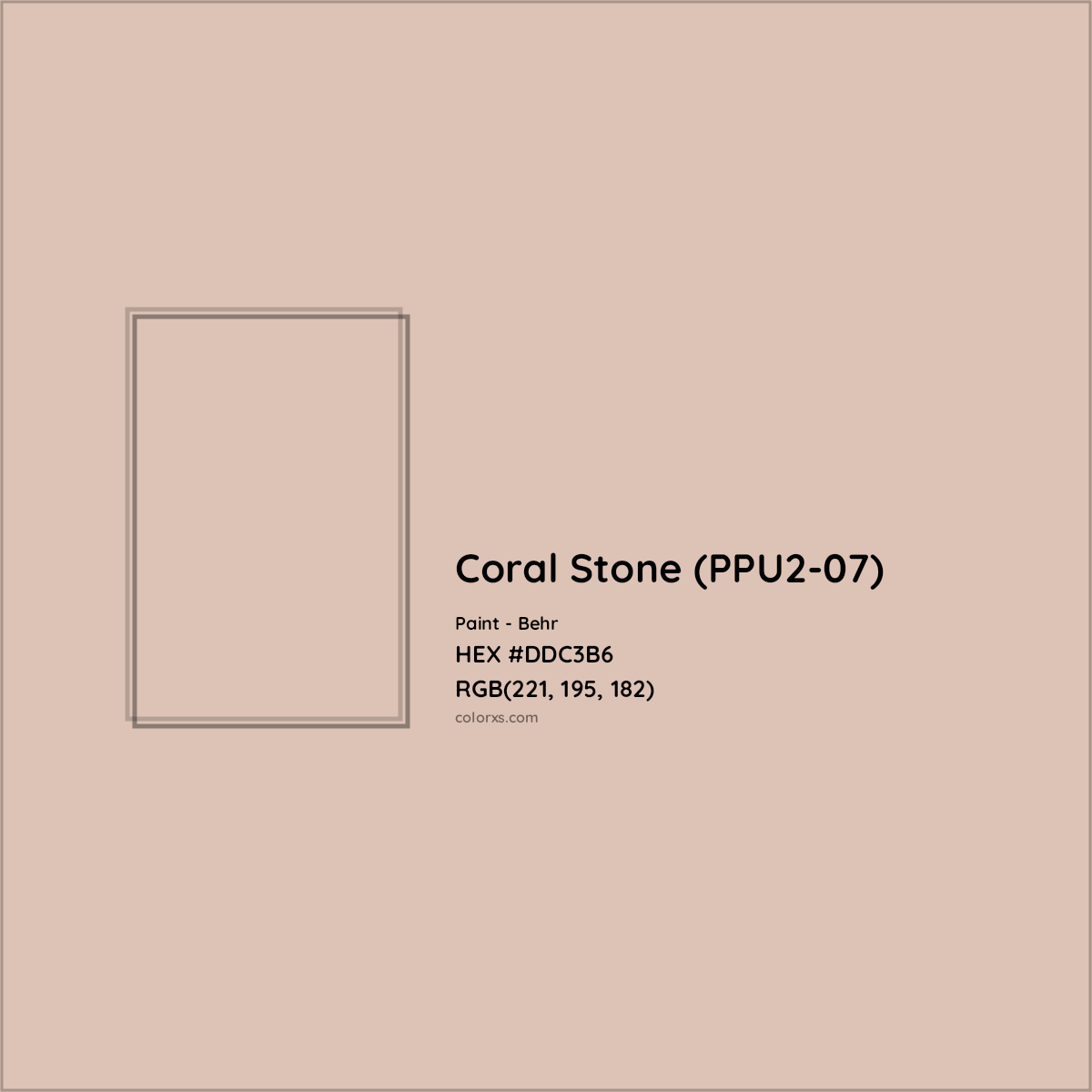 HEX #DDC3B6 Coral Stone (PPU2-07) Paint Behr - Color Code