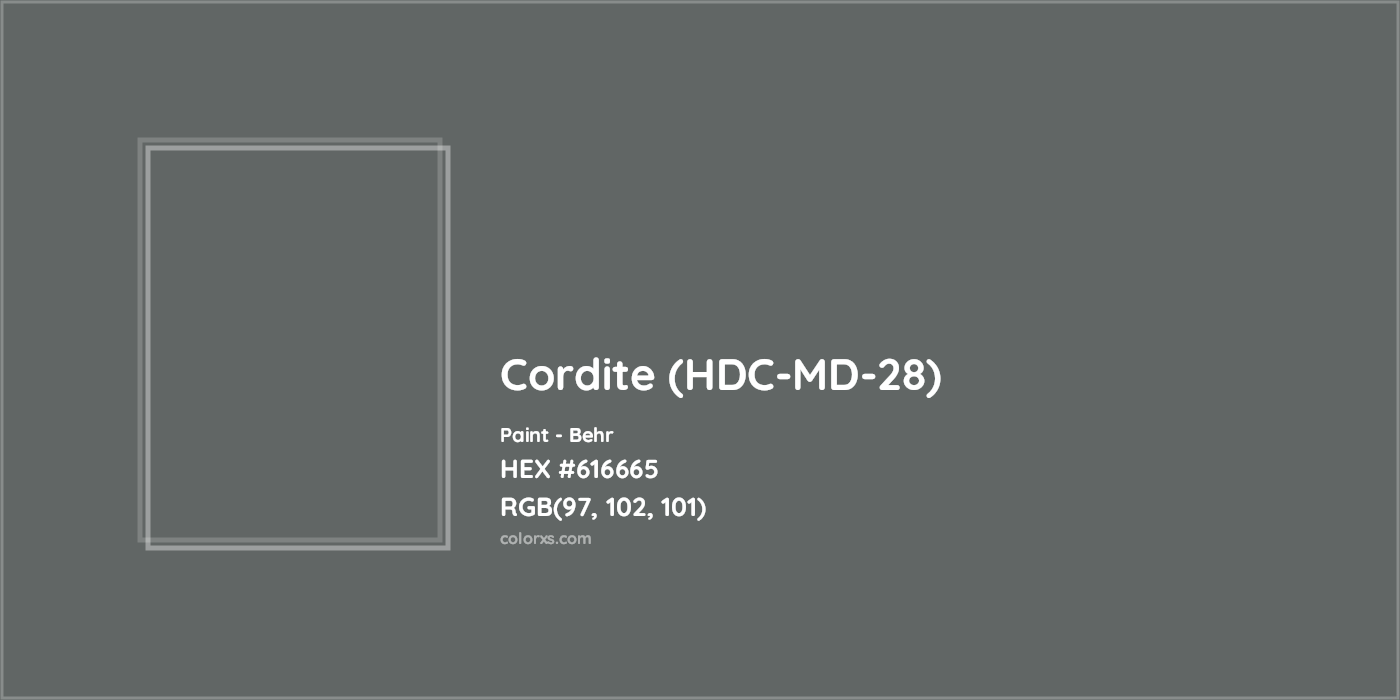 HEX #616665 Cordite (HDC-MD-28) Paint Behr - Color Code