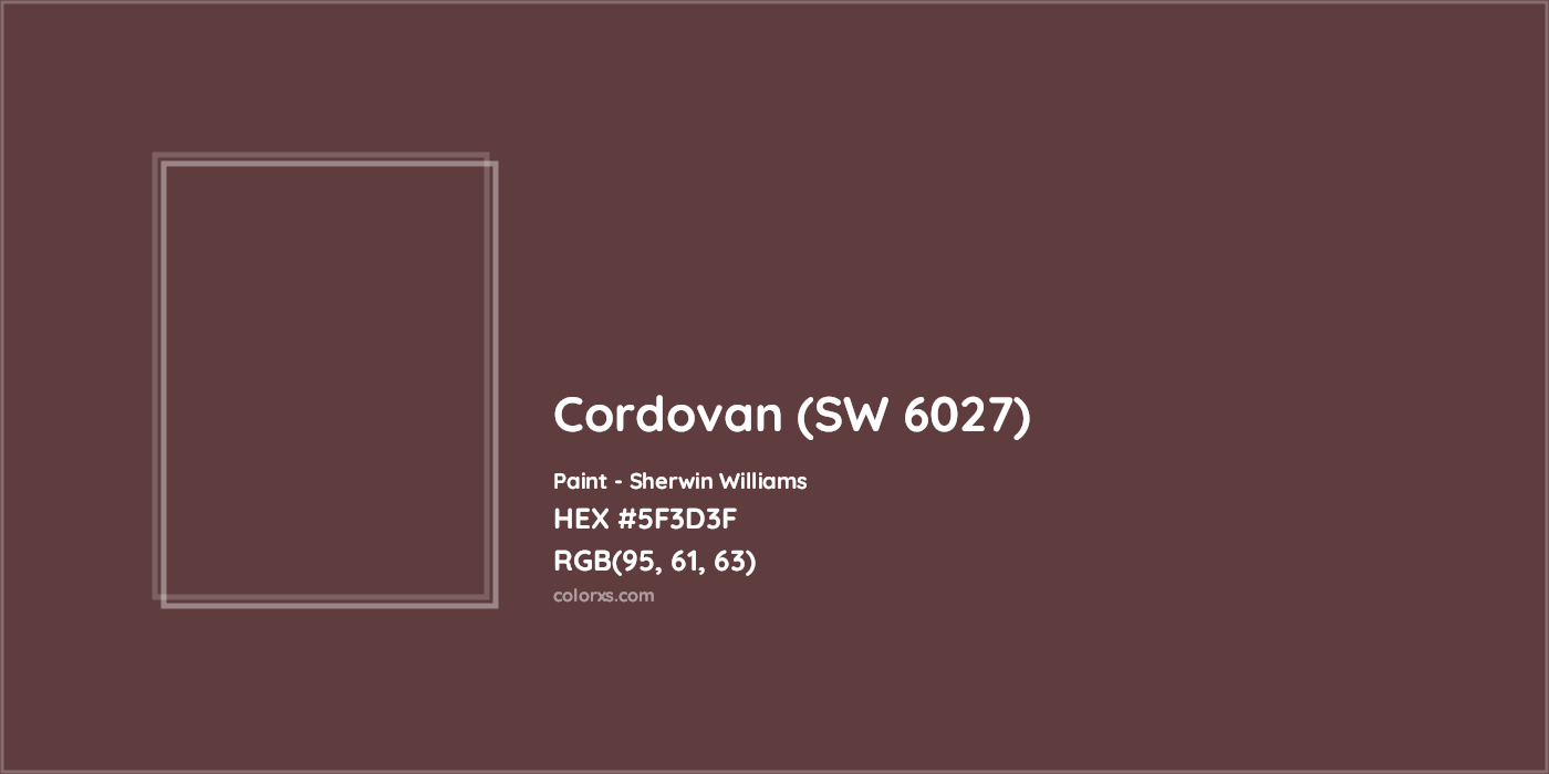 HEX #5F3D3F Cordovan (SW 6027) Paint Sherwin Williams - Color Code