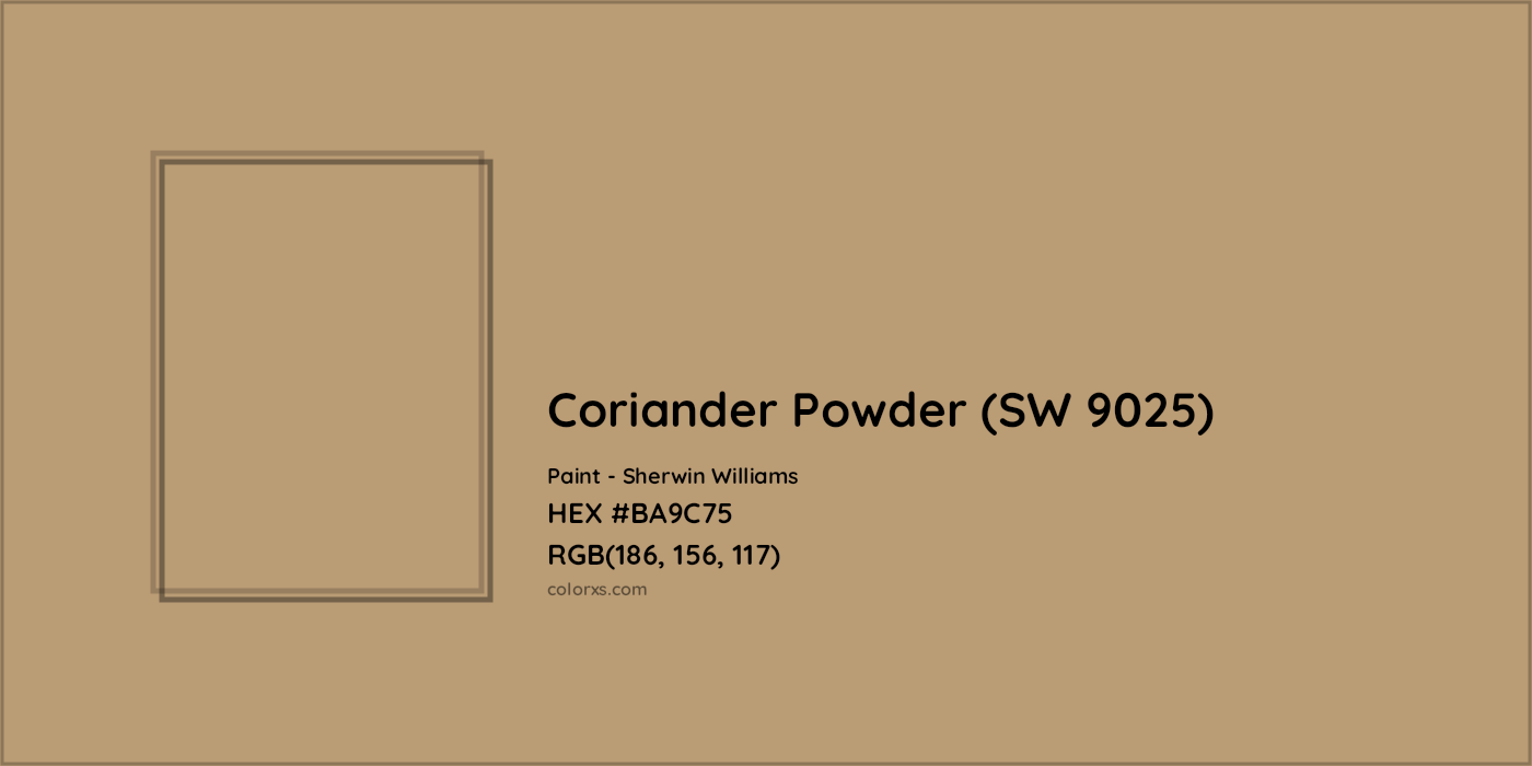 HEX #BA9C75 Coriander Powder (SW 9025) Paint Sherwin Williams - Color Code