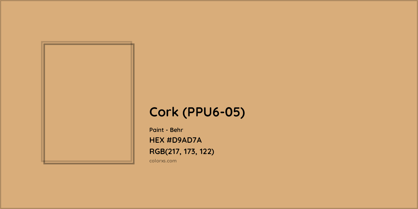HEX #D9AD7A Cork (PPU6-05) Paint Behr - Color Code