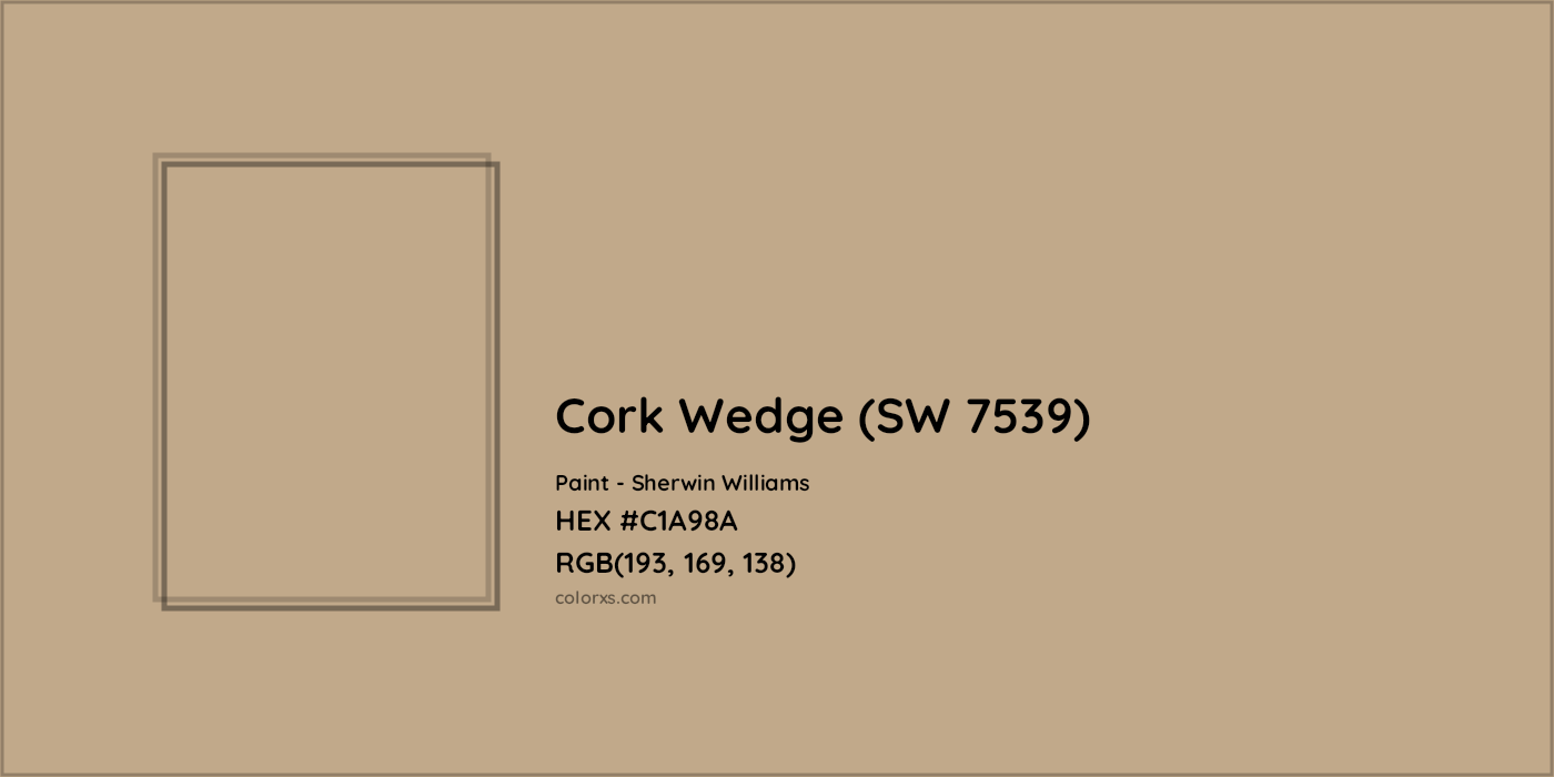 HEX #C1A98A Cork Wedge (SW 7539) Paint Sherwin Williams - Color Code