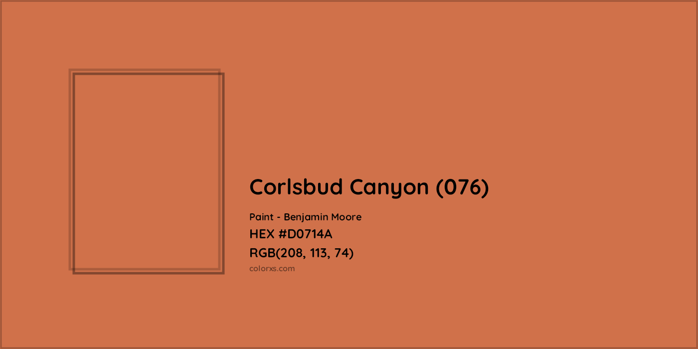 HEX #D0714A Corlsbud Canyon (076) Paint Benjamin Moore - Color Code