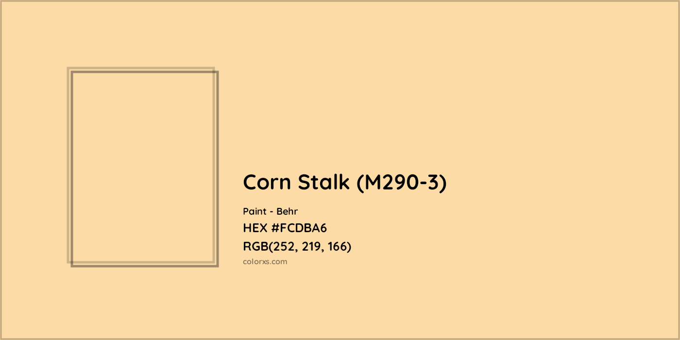 HEX #FCDBA6 Corn Stalk (M290-3) Paint Behr - Color Code