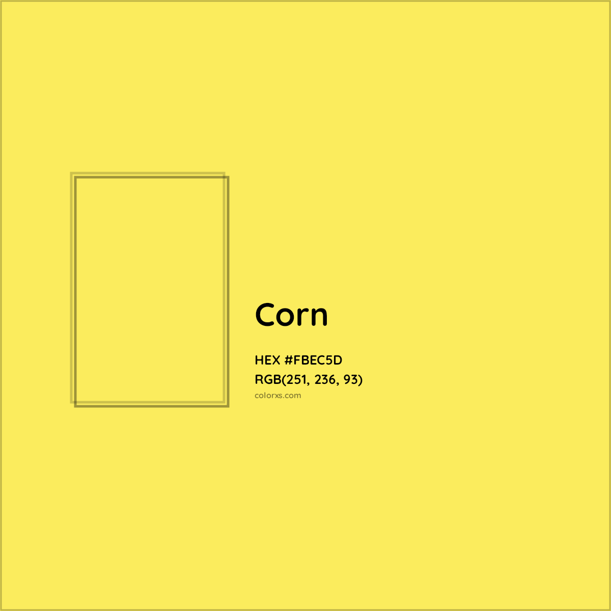 HEX #FBEC5D Corn Color - Color Code
