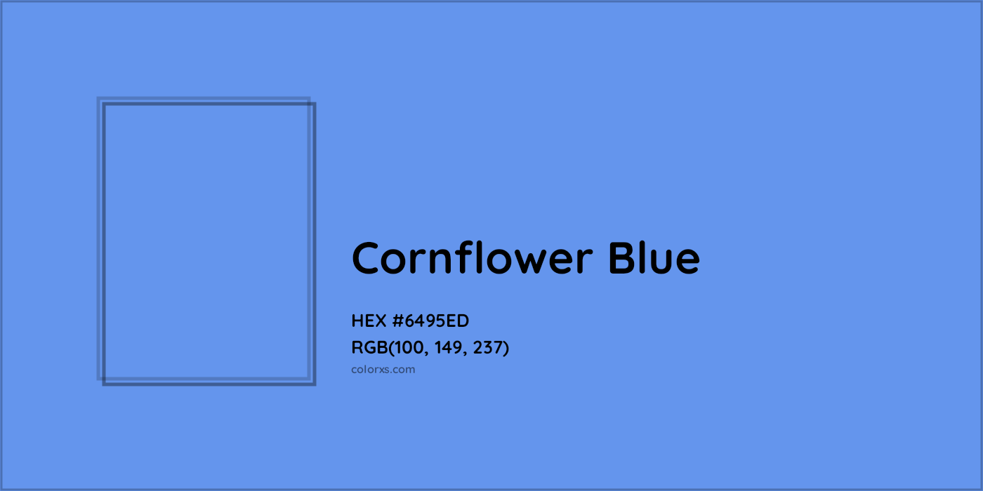 HEX #6495ED Cornflower blue Color - Color Code