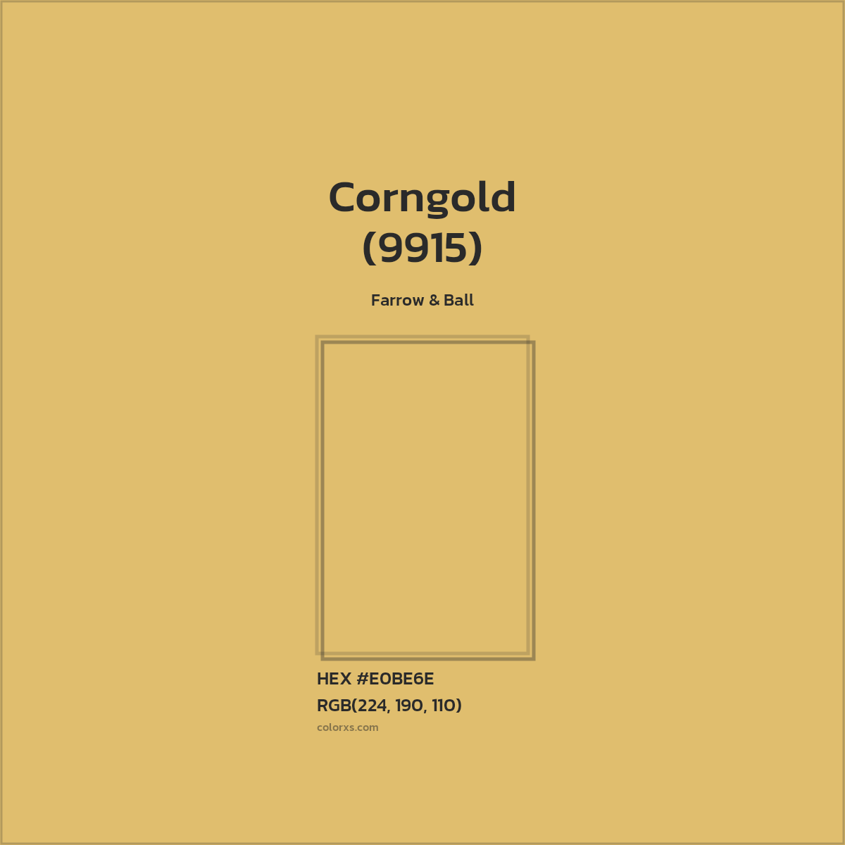 HEX #E0BE6E Corngold (9915) Paint Farrow & Ball - Color Code