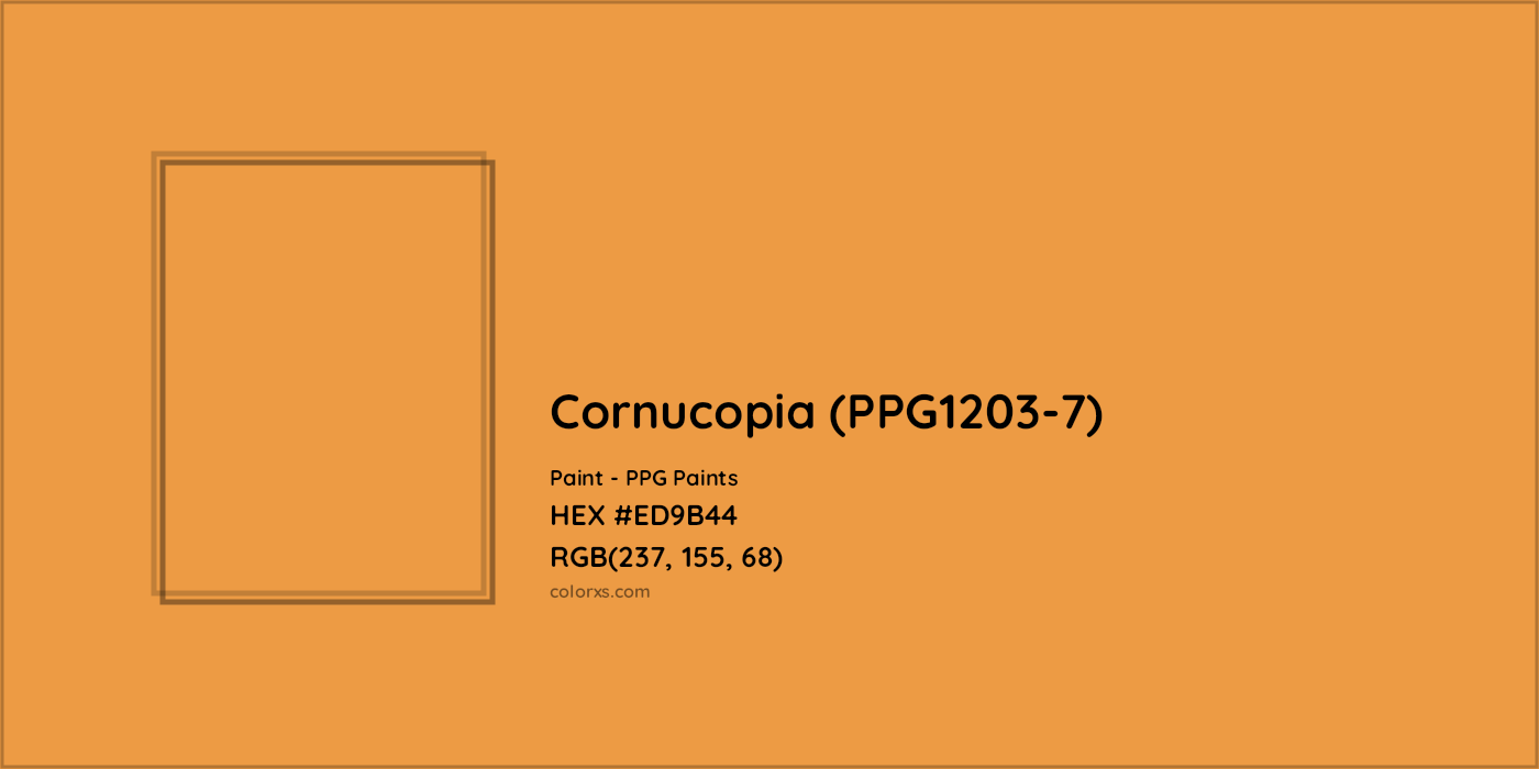 HEX #ED9B44 Cornucopia (PPG1203-7) Paint PPG Paints - Color Code