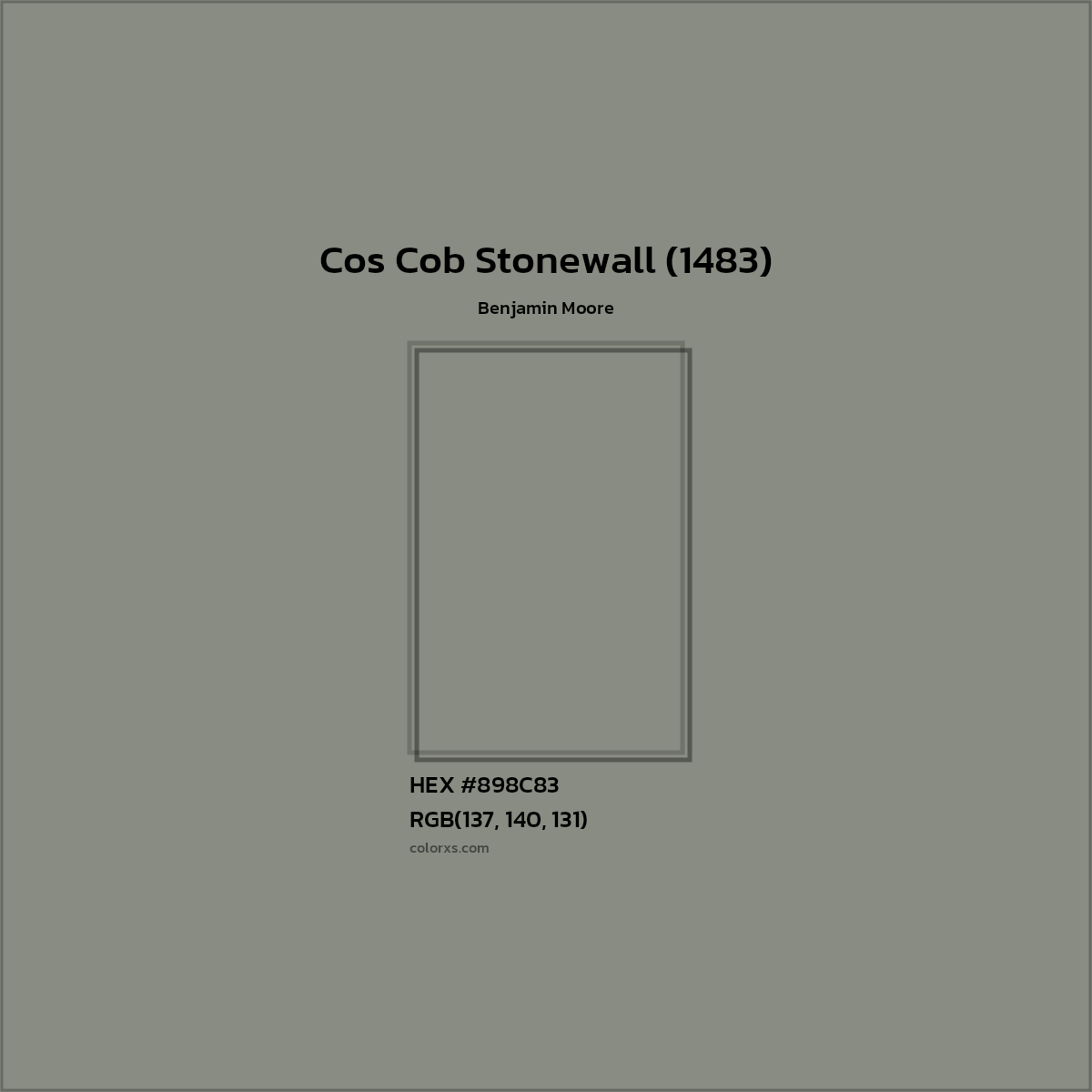 HEX #898C83 Cos Cob Stonewall (1483) Paint Benjamin Moore - Color Code