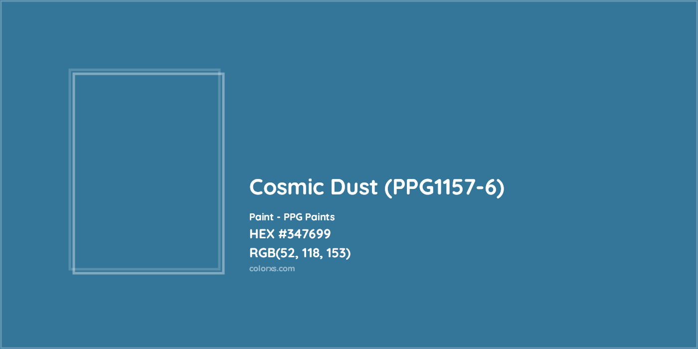HEX #347699 Cosmic Dust (PPG1157-6) Paint PPG Paints - Color Code