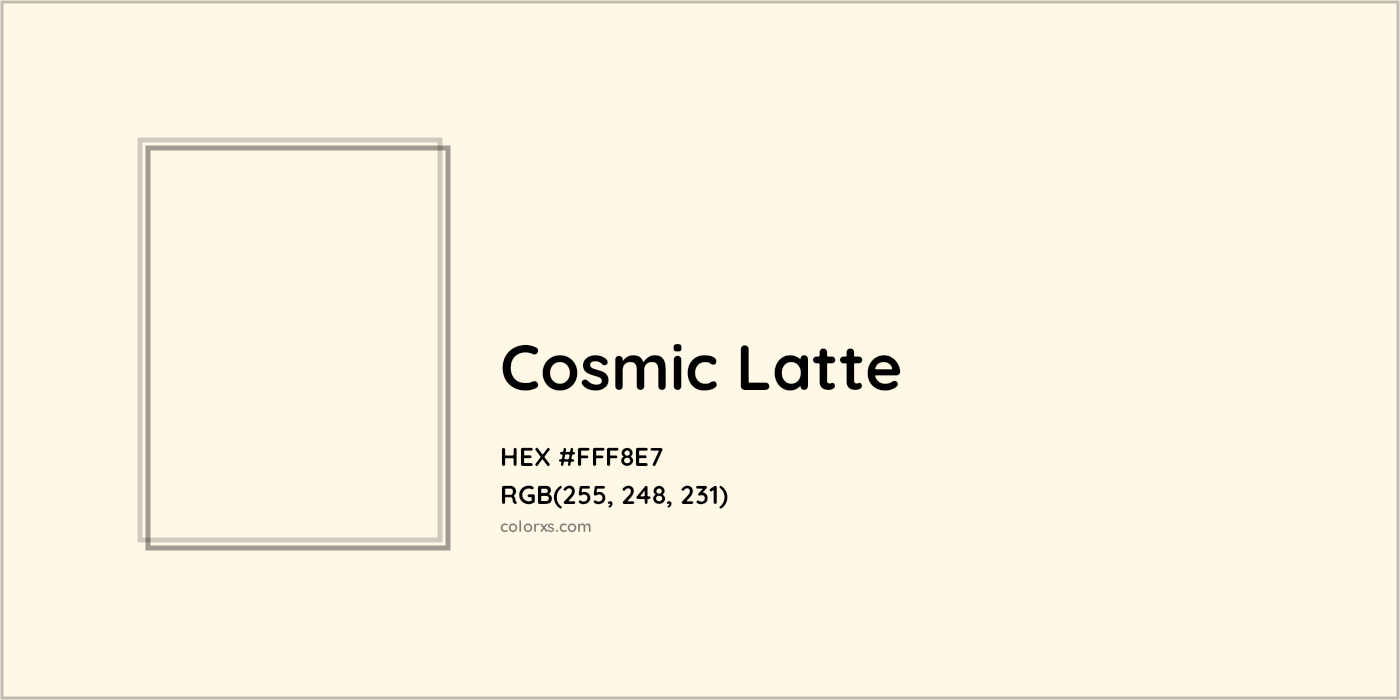 Cosmic Latte Color Code Hex Rgb Cmyk Paint Palette Image Colorxs Com - How To Make Latte Color Paint