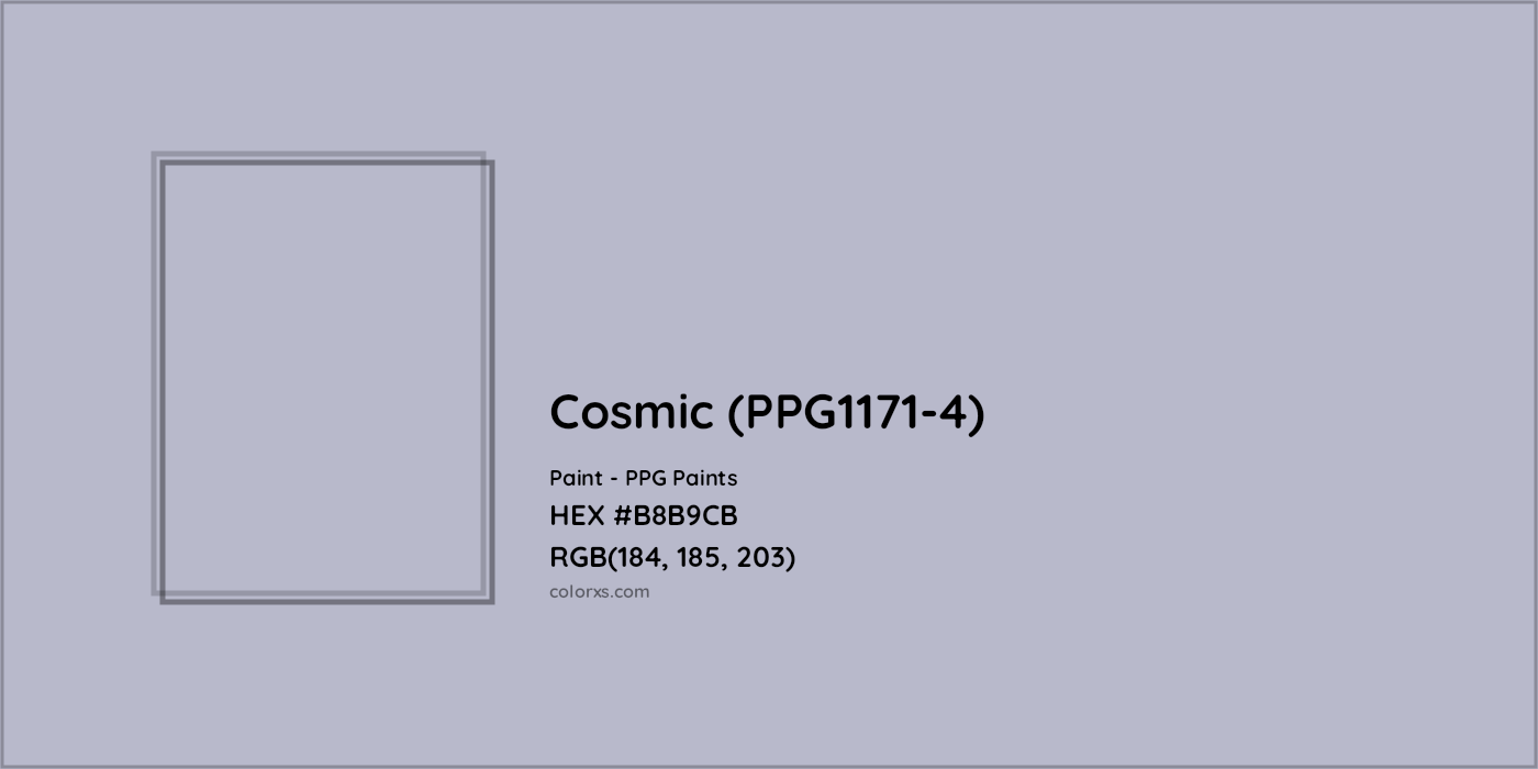 HEX #B8B9CB Cosmic (PPG1171-4) Paint PPG Paints - Color Code