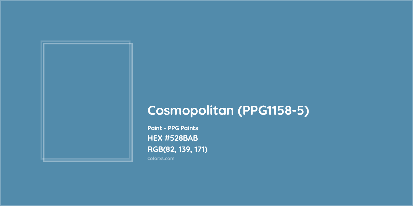 HEX #528BAB Cosmopolitan (PPG1158-5) Paint PPG Paints - Color Code